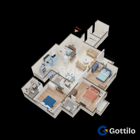 2 BHK floor plan